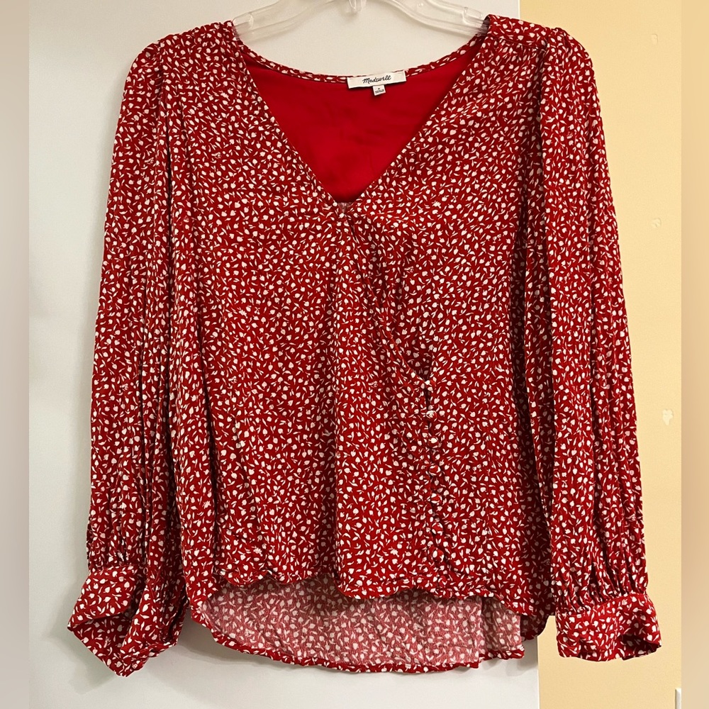 Madewell red blouse